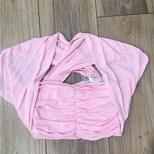Zara baby pink crop top size s/m